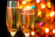 Бокал шампанского на Новый год в Карпатах